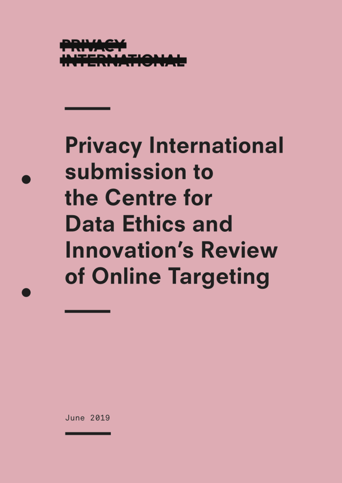 PI's submission to the Centre for Data Ethics and Innovation's Review of Online