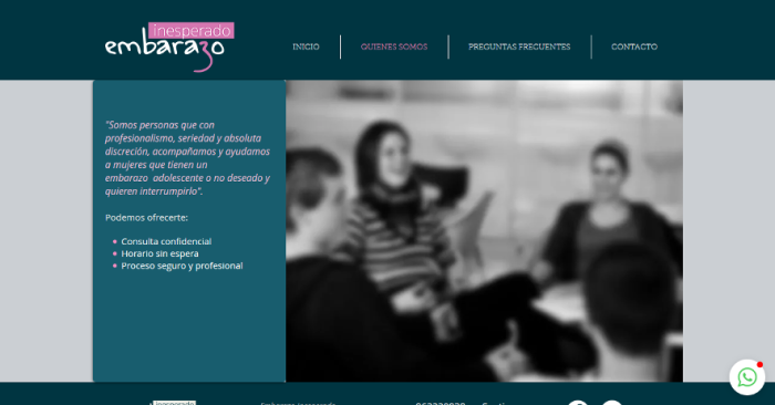 Screenshot of website emparazoinesperado.cl
