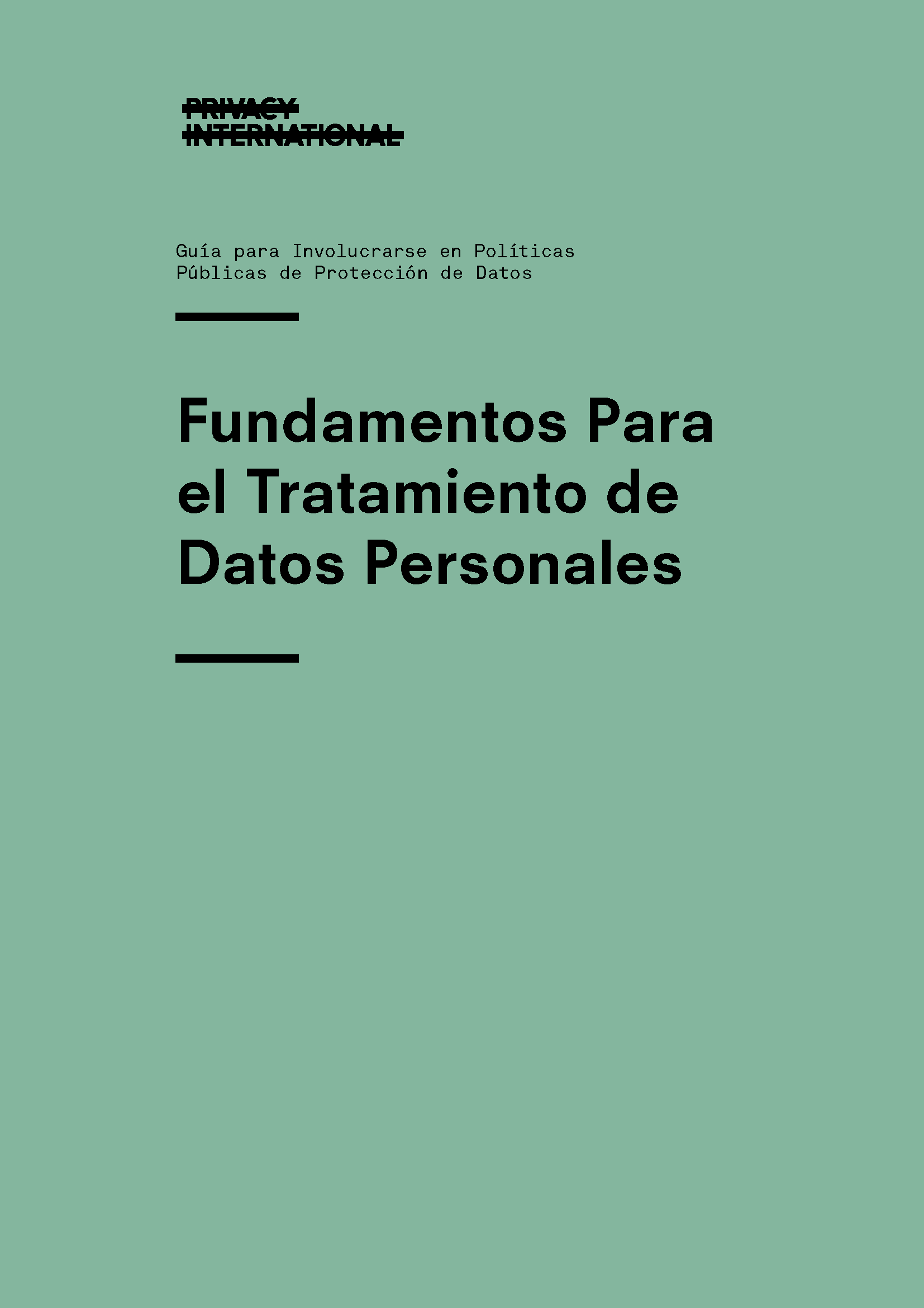 Fundamentos Para el Tratamiento de Datos Personales