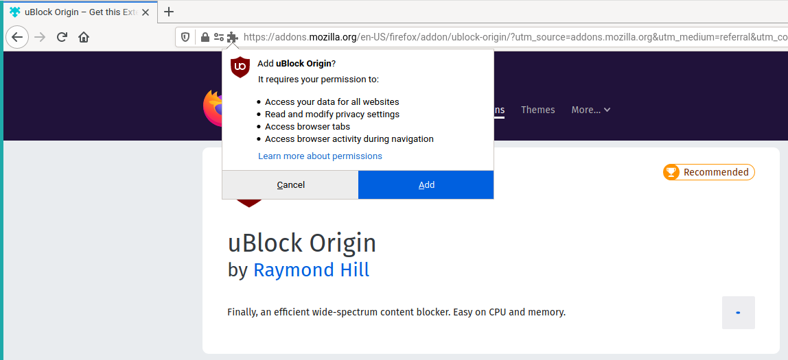 free instals uBlock Origin 1.51.0