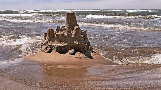 Sandcastle in a beach
