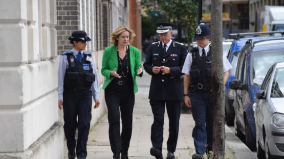 UK Home Secretary Amber Rudd and Met Police Commissioner Sir Bernard Hogan-Howe