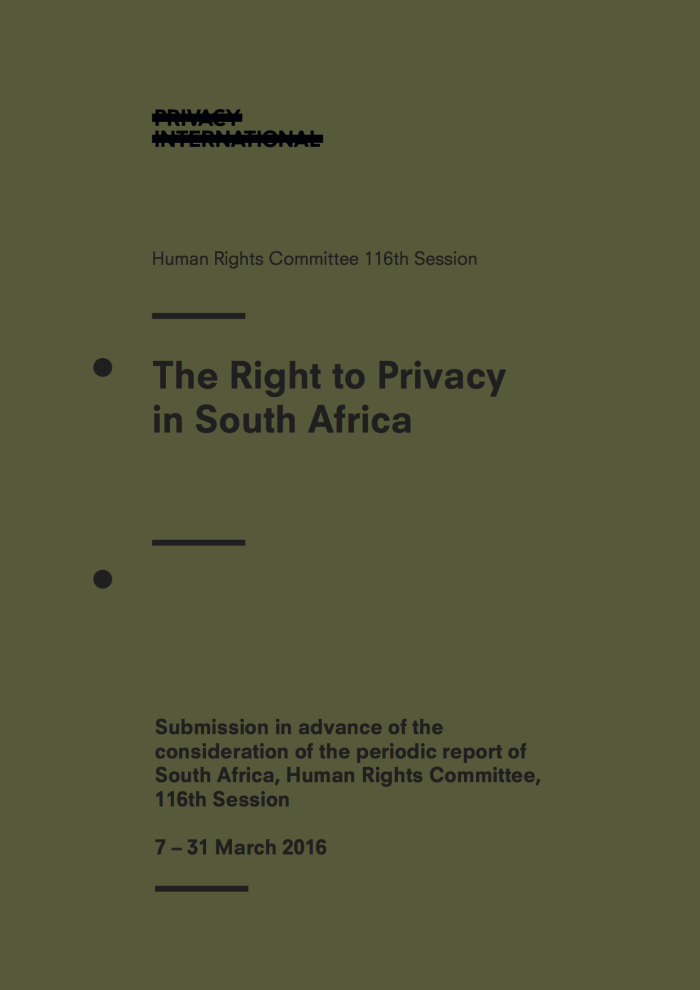 The Right to Privacy in South Africa