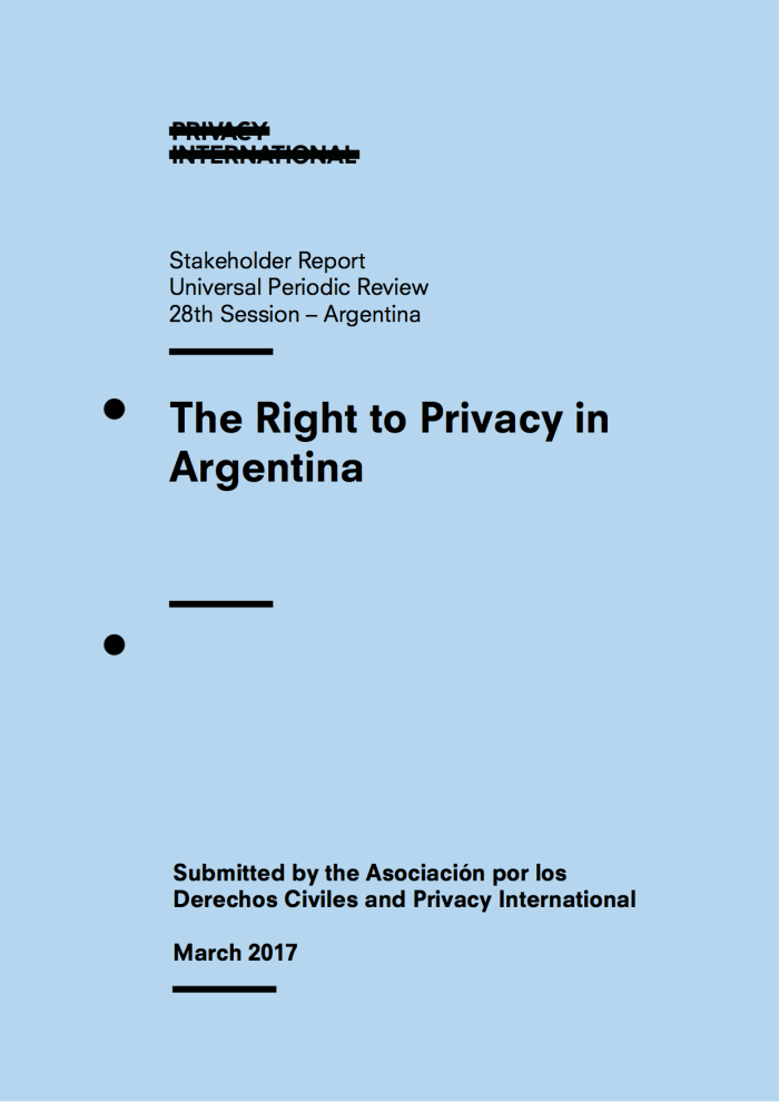 The Right to Privacy in Argentina: UPR 28th Session
