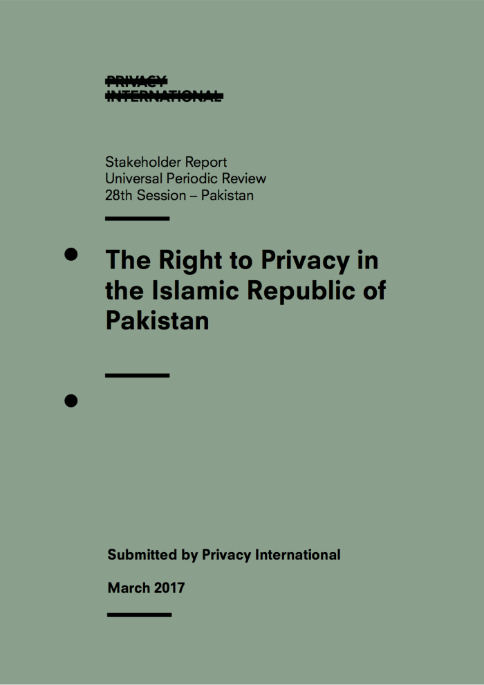 The Right to Privacy in the Islamic Republic of Pakistan: UPR 28th Session