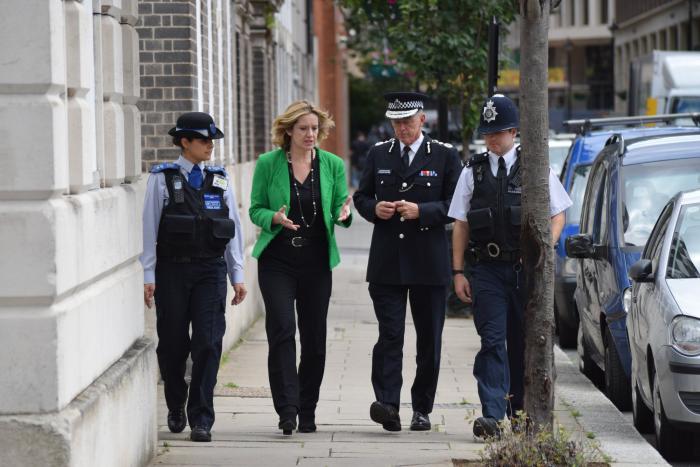 UK Home Secretary Amber Rudd and Met Police Commissioner Sir Bernard Hogan-Howe