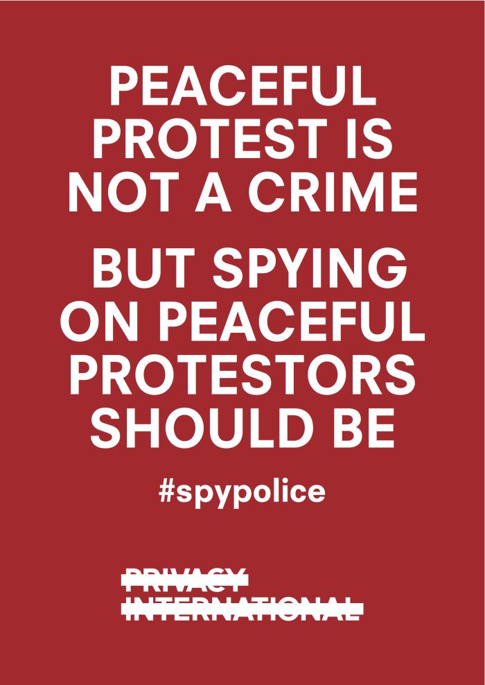 Peaceful protest is not a crime poster