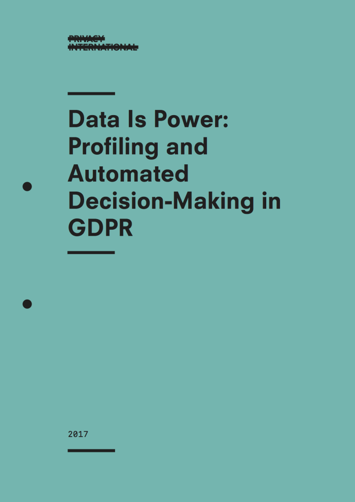 Data Is Power: Profiling and Automated Decision-Making in GDPR