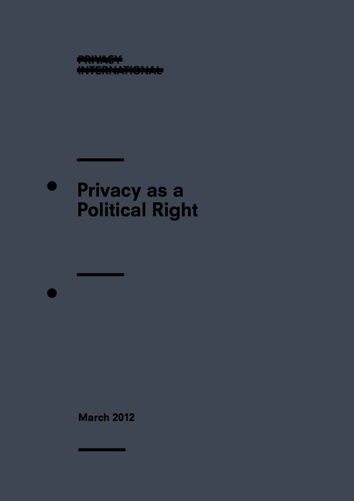 Privacy as a Political Right