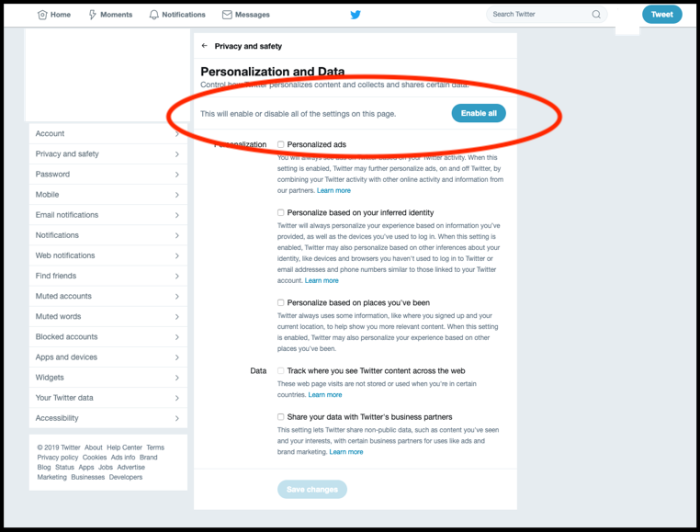 Click disable all