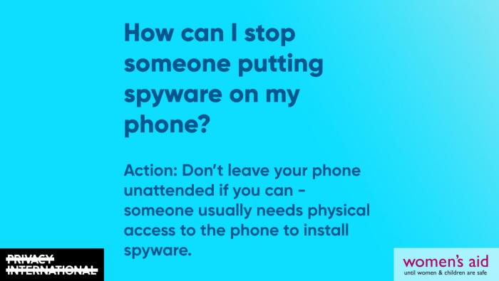 How can I stop someone putting spyware on my phone?