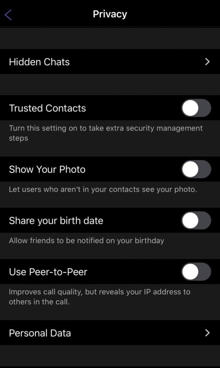 Viber Privacy Settings Pt.2