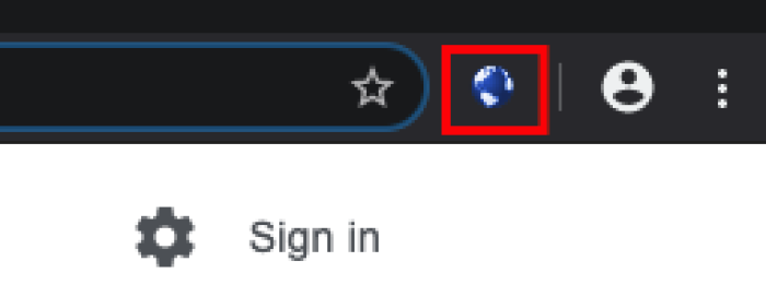 Newly added Referer Control icon in Chrome