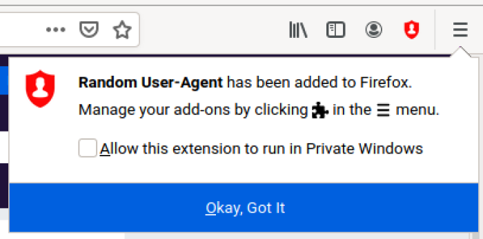Fig. 2: Add Random User Agent to Firefox