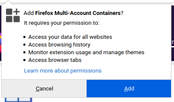 Fig. 2: Add Firefox Multi-Account Containers to Firefox