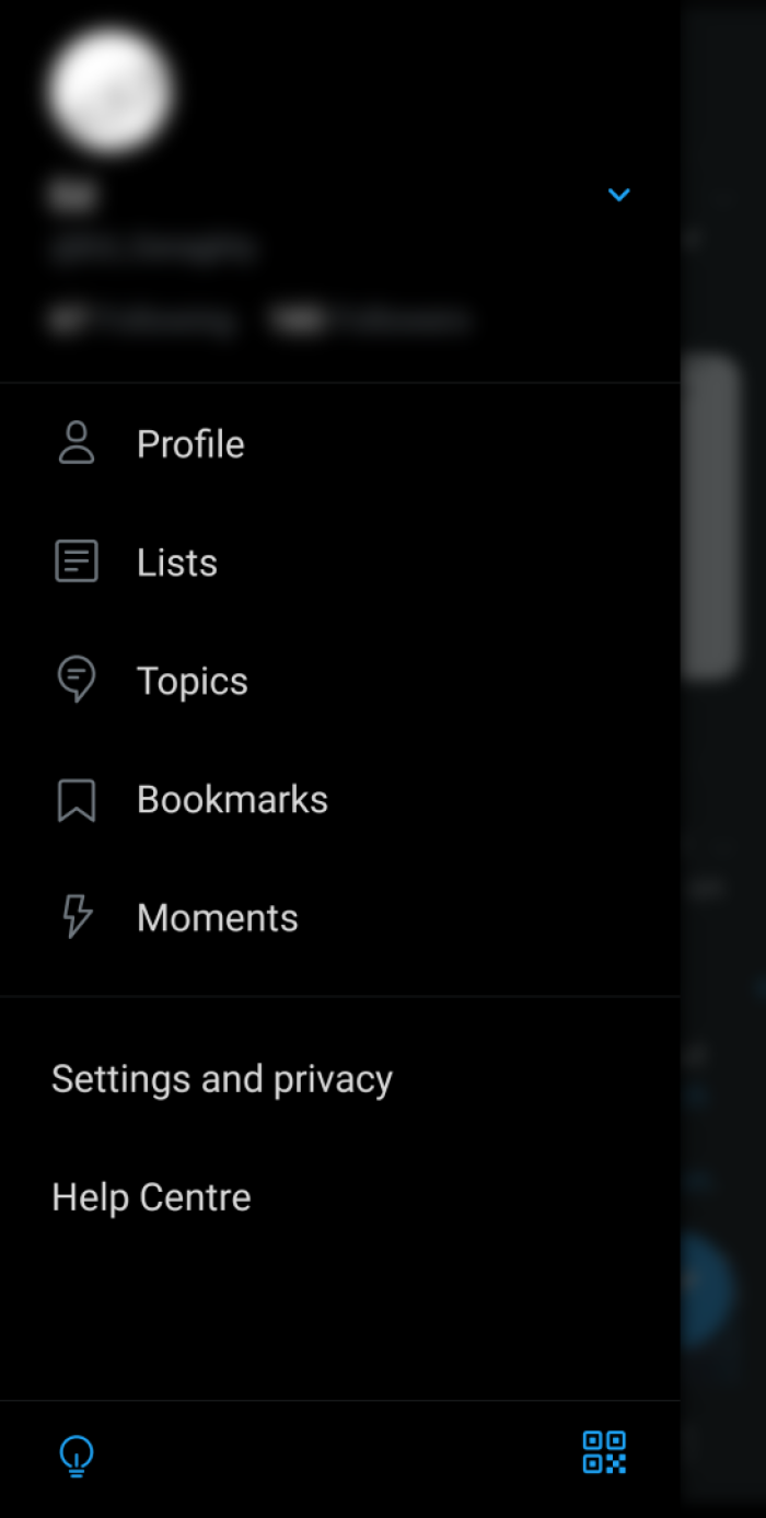 Image showing settings and privacy in Twitter app