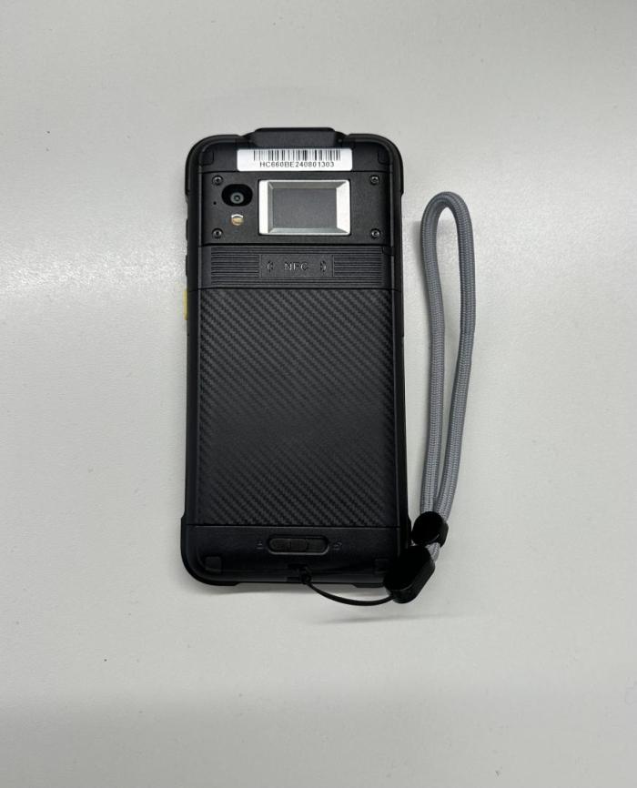 Photo of the back of the test device with the fingerprint scanner mounted on the back.