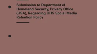 Submission To Department Of Homeland Security, Privacy Office (USA), Regarding DHS Social Media Retention Policy