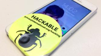 Hackable sticker on phone