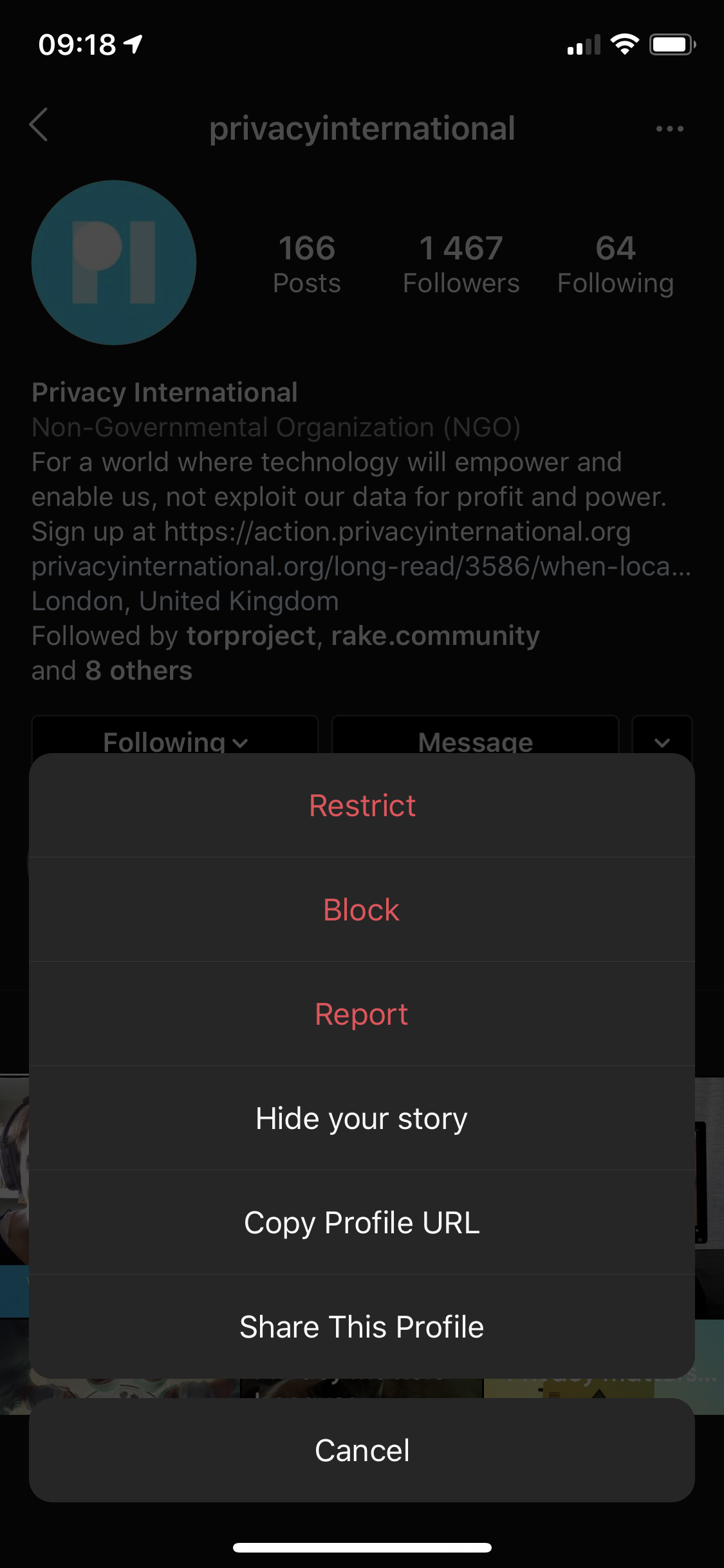 Instagram - Blocking users | Privacy International