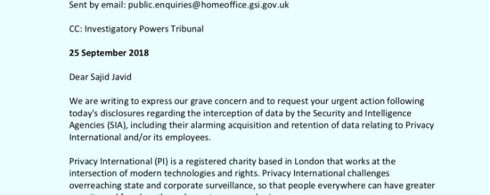 Letter to Home Secretary