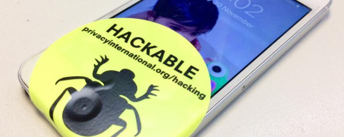 Hackable sticker on phone
