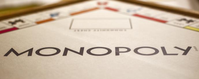 Close up image of text on Monoply board game 