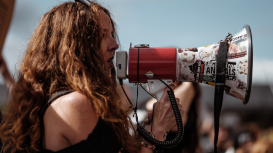 woman in protest