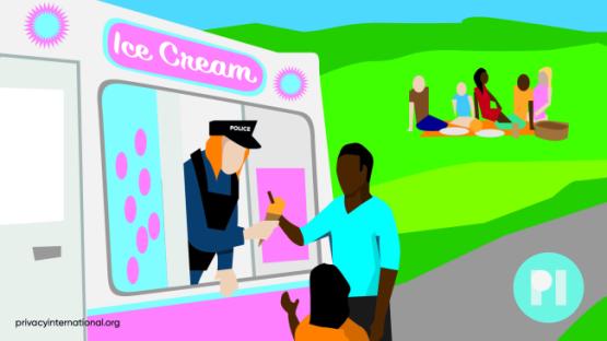 police serving ice cream