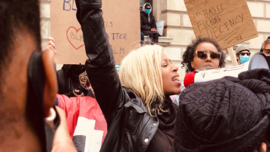 woman at protest