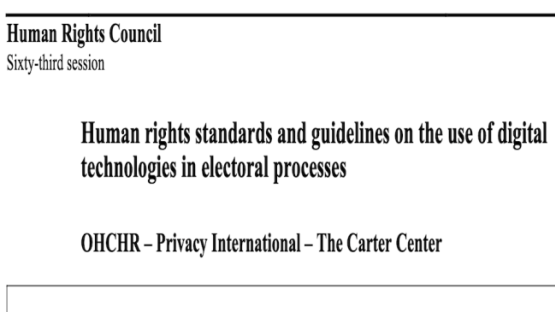 Human rights standards and guidelines on the use of digital technologies in electoral processes