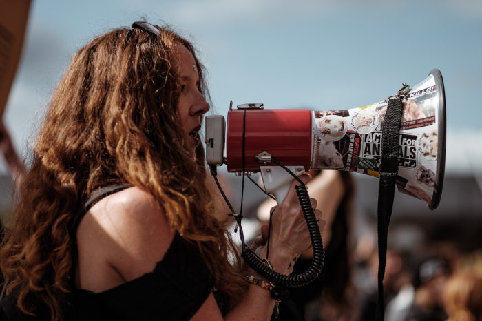 woman in protest