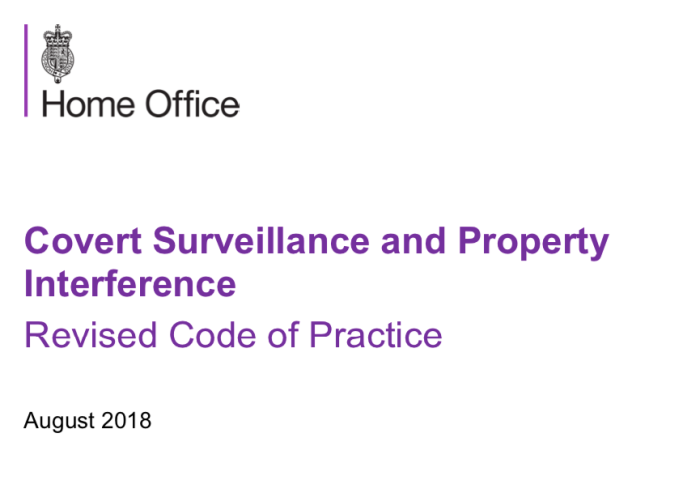 Home Office covert surveillance and property interference code