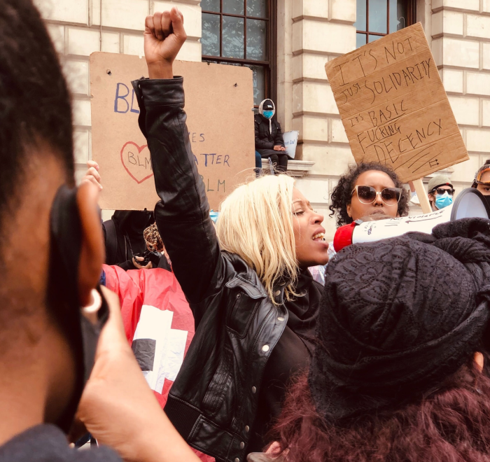woman at protest