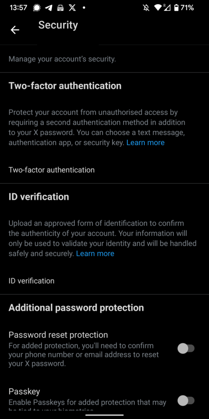 Two-step authentication screenshot (1/2)
