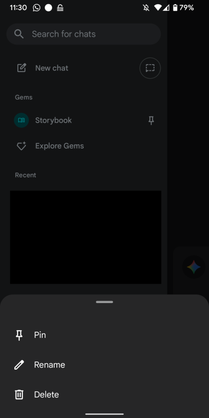 Gemini delete chat on mobile