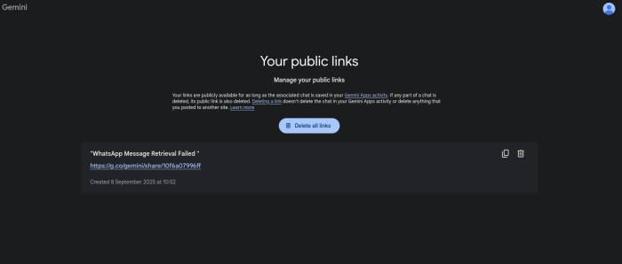 Gemini public links
