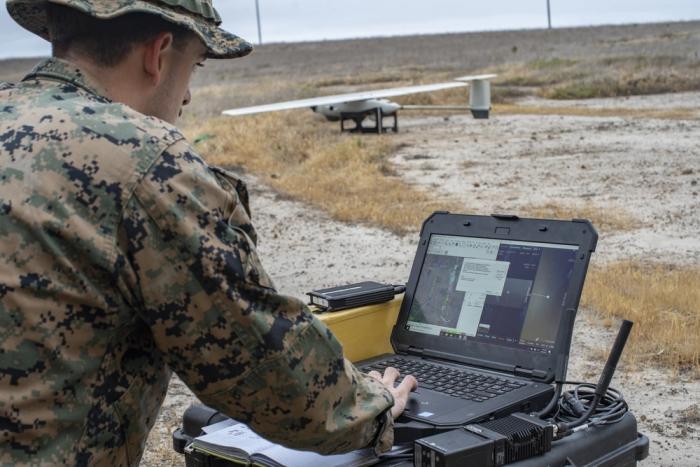 Pre-flight check on a stalker XE drone.