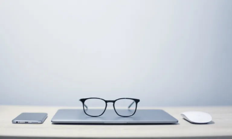 glasses on a laptop