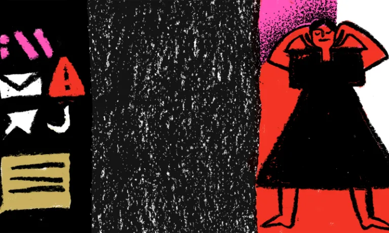 Illustration woman covering her ears