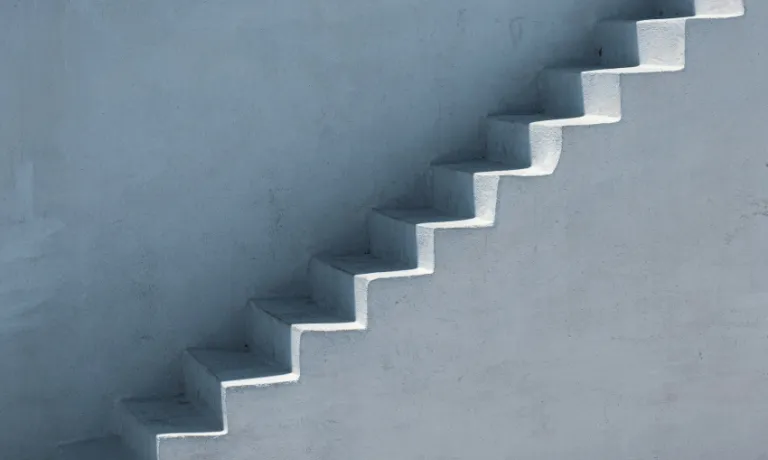 White stairs photo