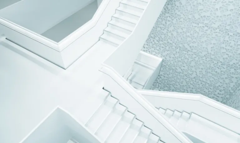 white stairway structure