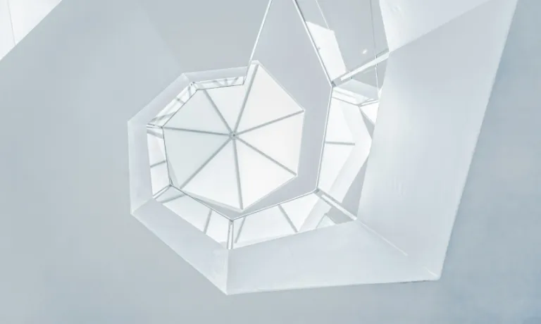 white spiral artwork