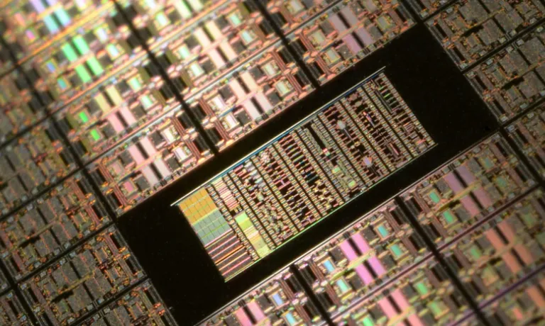 A high magnification image of a CPU microprocessor