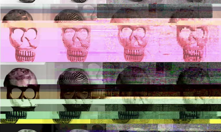 Skulls with a glitch effect