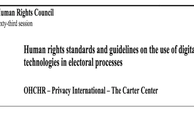 Human rights standards and guidelines on the use of digital technologies in electoral processes