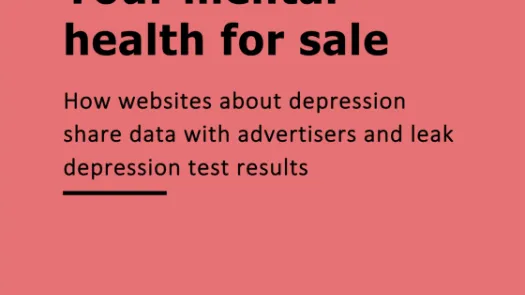 Frontpage of mental health report: Your mental health for sale