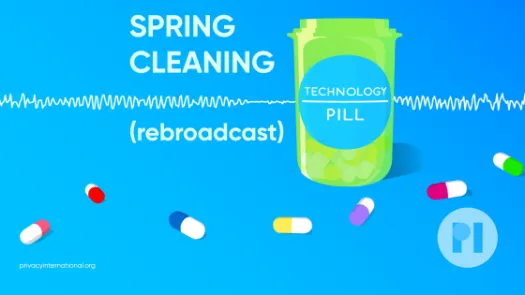 Technology Pill logo in front of an audio waveform. Text reads Spring Cleaning (rebroadcast)