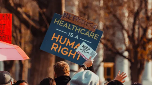 Sign reading reproductive healthcare is a human right