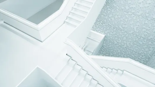 white stairway structure